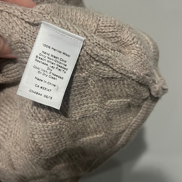 Talbots Merino Wool Basket Weave Blazer Women's Medium Petite Cardigan Beige - Picture 5 of 8